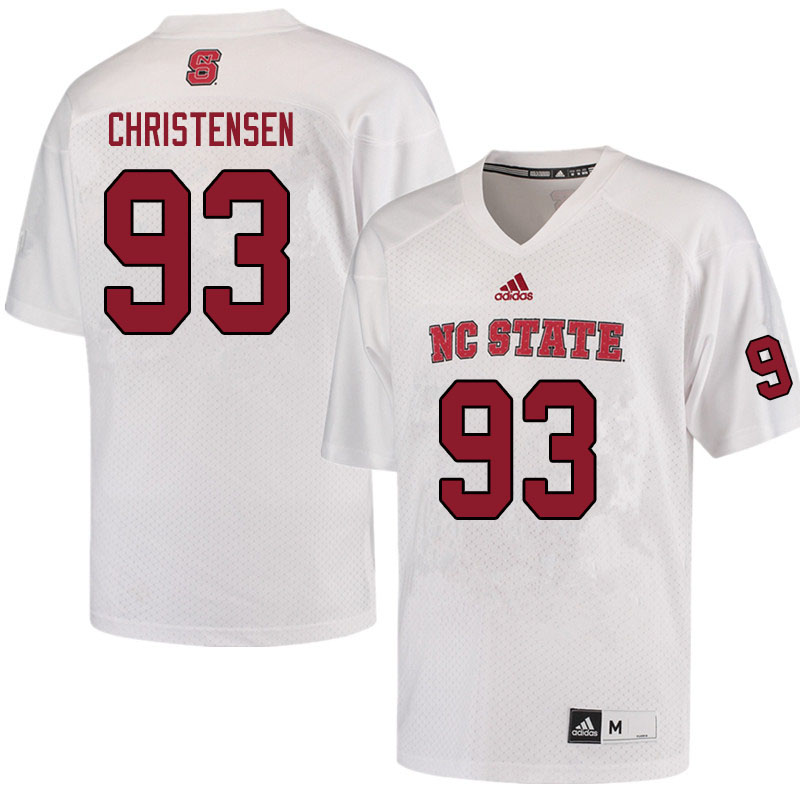 Men #93 Abe Christensen NC State Wolfpack College Football Jerseys Sale-White